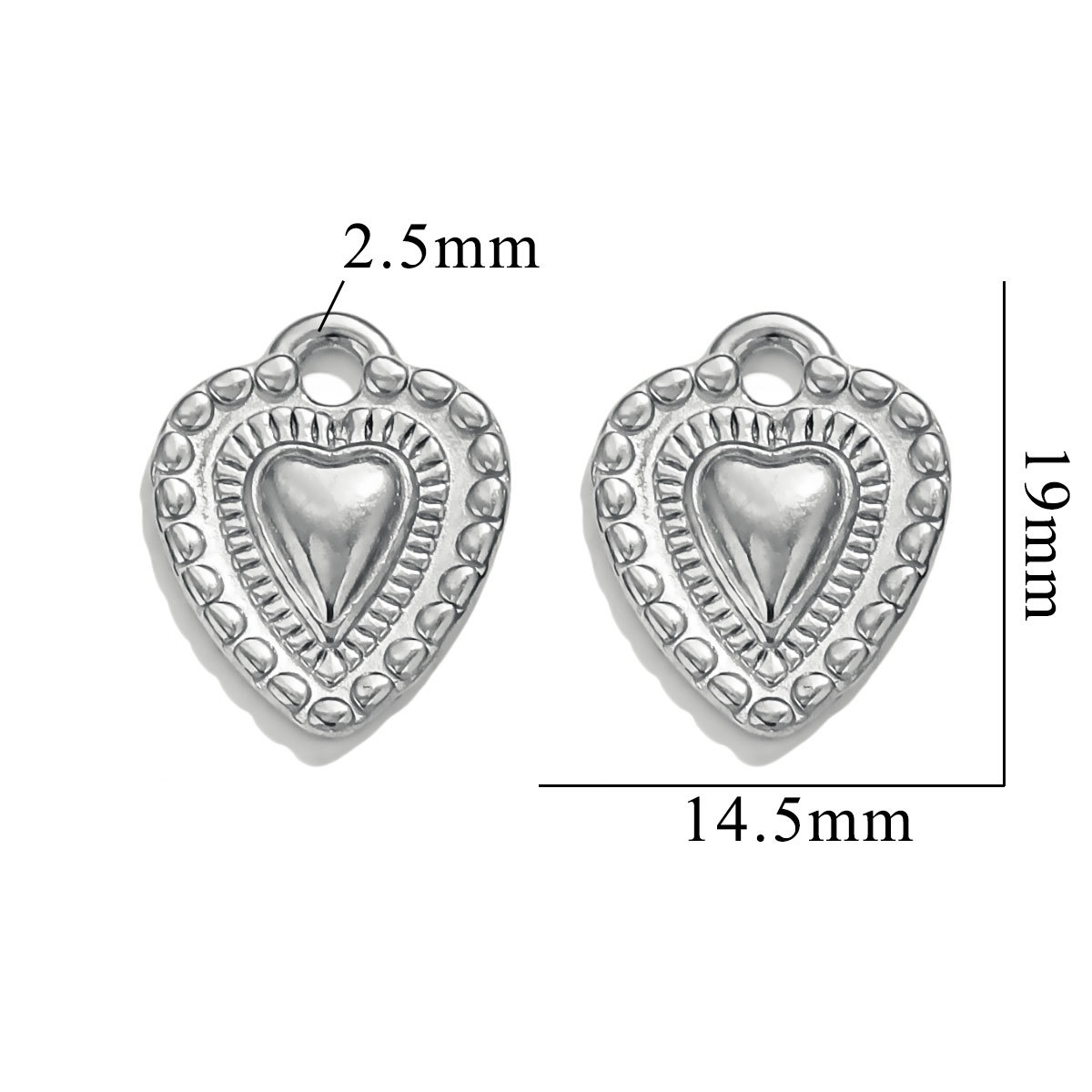 Silver color / 1 Piece Simple Cute Style Cartoon Heart Shape Stainless Steel  Gold Color Women's Pendant Picture5